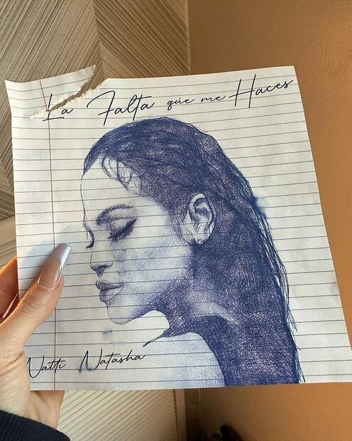 El dibujo de Raphy Pina. Fuente: Instagram @nattinatasha
