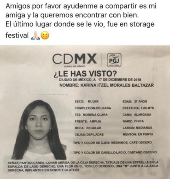 Buscan a Karina Itzel Morales Baltazar; fue a una fiesta y desapareció en Edomex