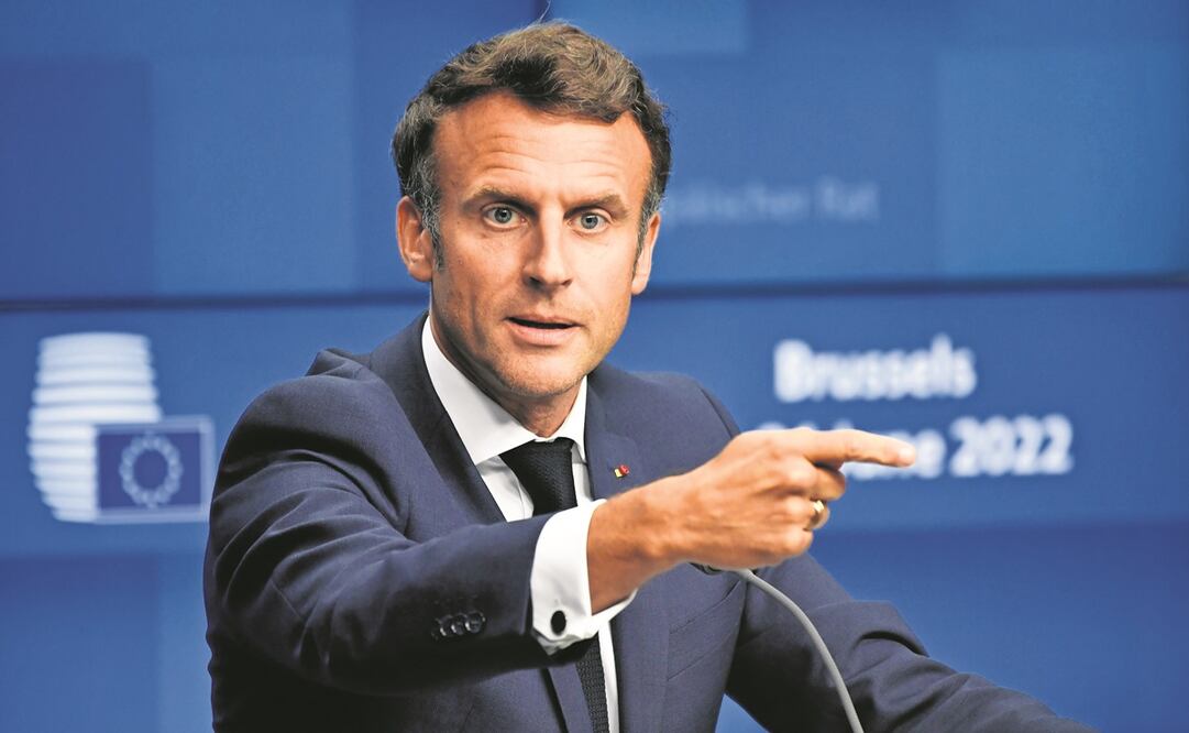 El presidente de Francia, Emmanuel Macron, en una conferencia de prensa en una cumbre de la Unión Europea en Bruselas.