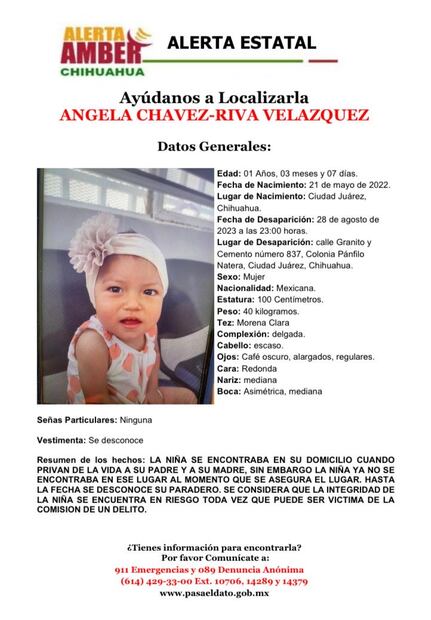 Foto: Alerta Amber Chihuahua