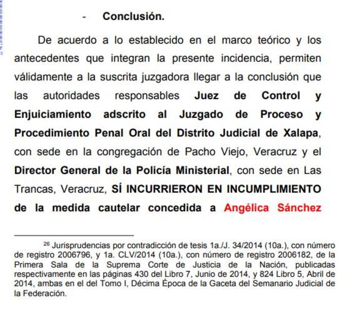 Ordenan libertad de la jueza Angélica Sánchez, presa en Veracruz / Captura de pantalla