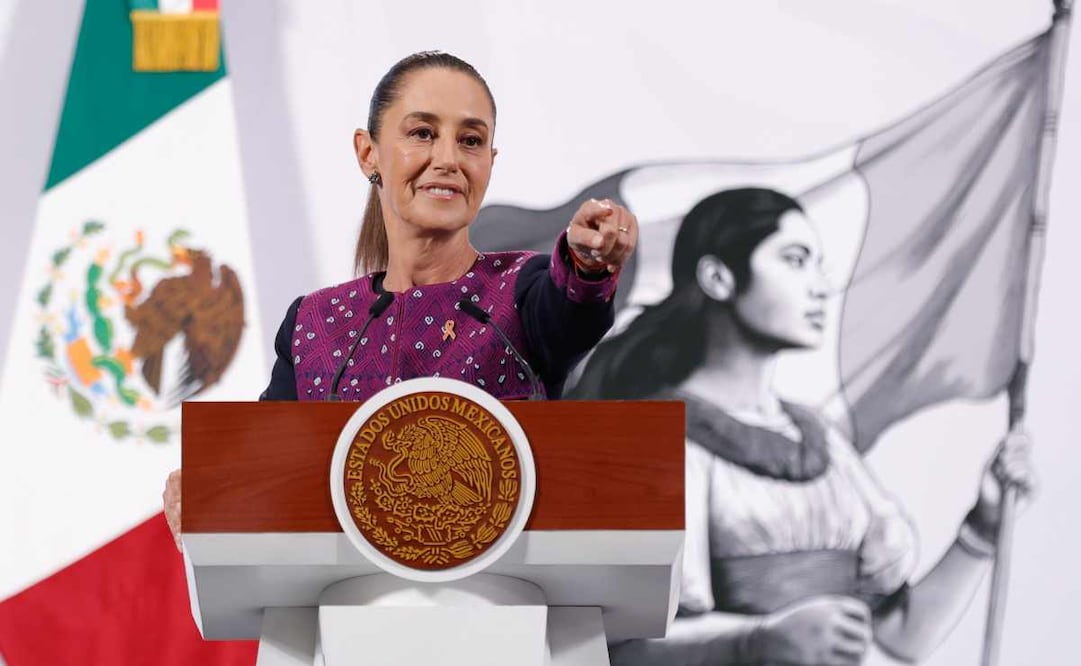 Claudia Sheinbaum, presidenta de México, durante la mañanera del 25 de noviembre del 2025. Foto: Diego Simón / EL UNIVERSAL
