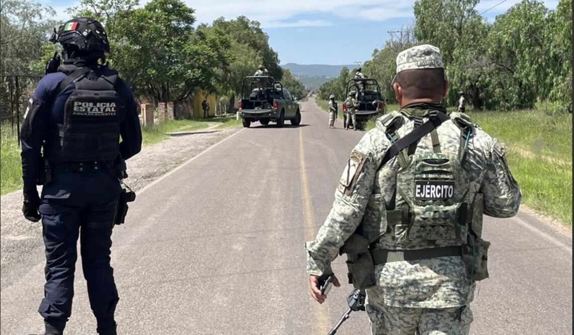 Elementos del Ejército y de la Policía estatal realizaron operativos tras bloqueo de carreteras en Aguascalientes. Foto: especial