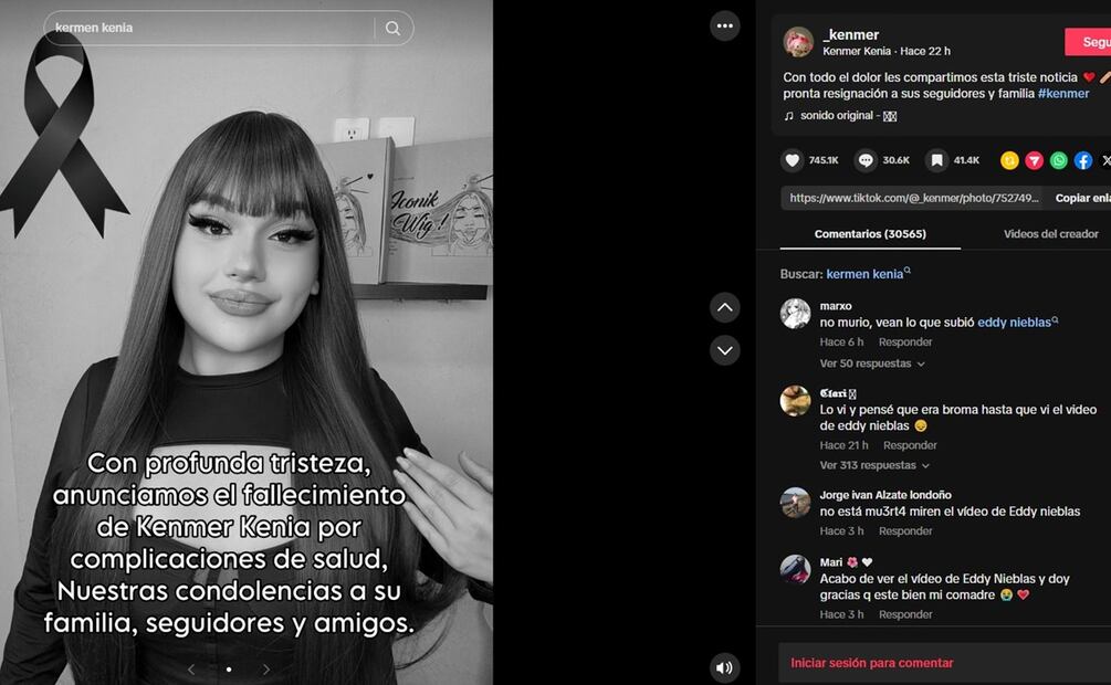 Kenmer Kenia reaparece en redes y desmiente los rumores sobre su supuesta muerte. Foto: Captura de pantalla