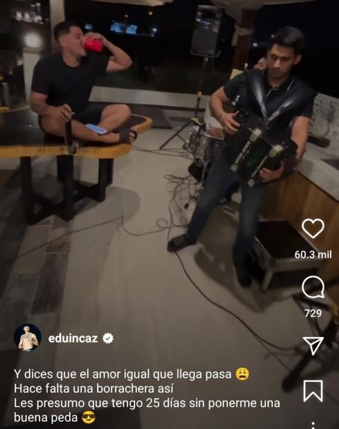 Eduin Caz, de Grupo Firme, presume el tiempo que lleva sin ponerse una "buena peda"
