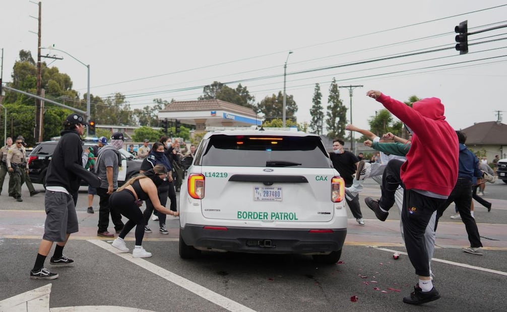 Redadas y protestas por inmigración en Los Ángeles. (07/06/25) Foto: AP