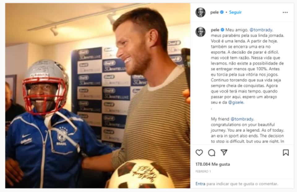 El día que Pelé se convirtió en jugador de futbol americano por Tom Brady