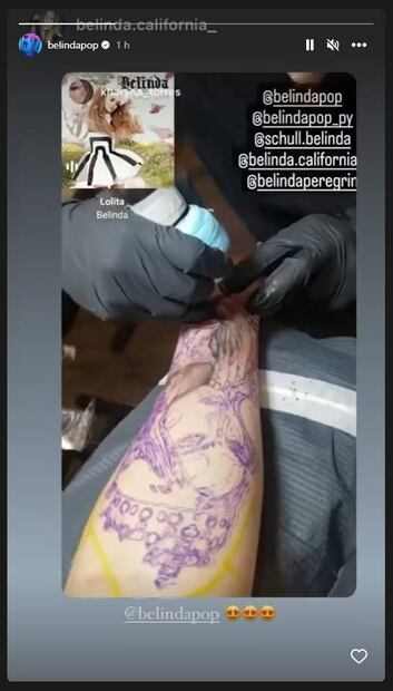 Belinda presume mini cintura y nuevos tatuajes que se hacen en su honor
