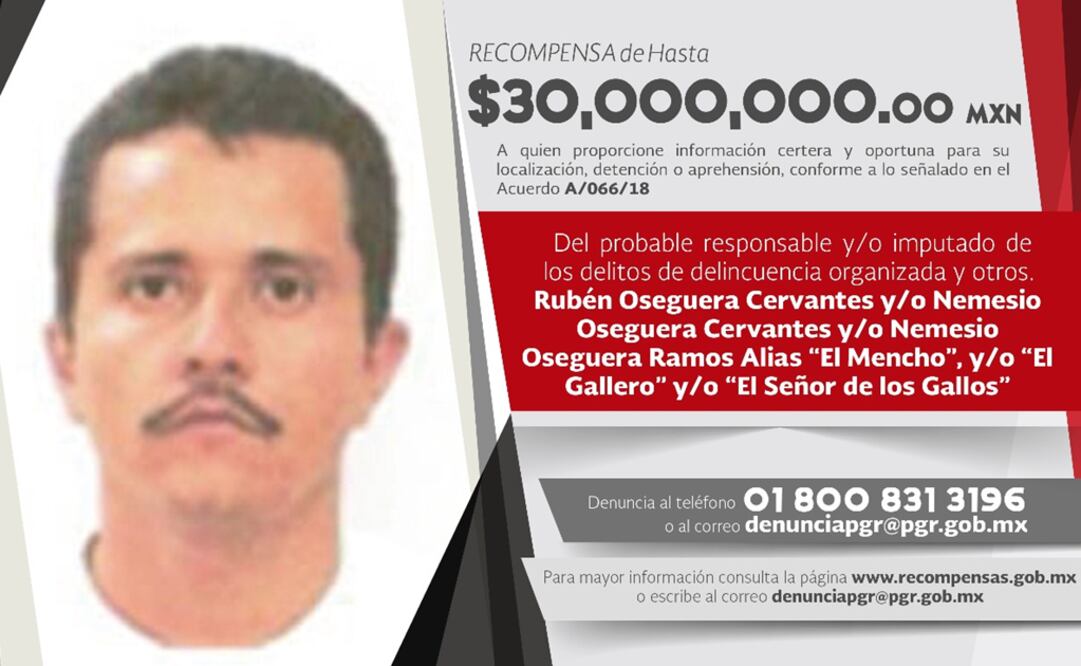 Nemesio Oseguera es buscado por narcotráfico y por homicidio culposo. (ARCHIVO EL UNIVERSAL)