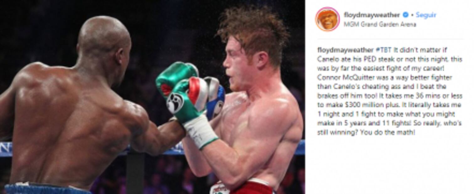 Mayweather se burla del 'Canelo'
