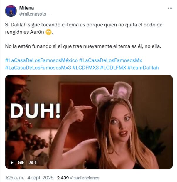 Memes de la sexta noche de nominaciones en La Casa de Los Famosos 2025. Foto: X