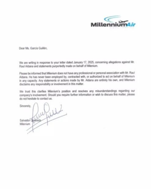Con esta carta la empresa se deslindó de las acusaciones contra "El Sol". Foto: Captura de pantalla.