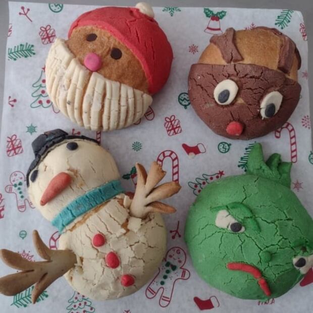 Las conchaclaus, el pan de dulce de la Navidad