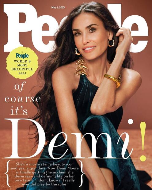 Demi Moore fotografiada por Greg Swales para la edición World's Most Beautiful 2025 de People. Foto: Especial. People Magazine (Greg Swales)