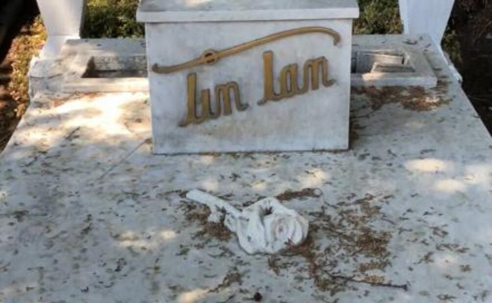 La rosa que siempre está en la tumba de "Tin Tan". Foto: EL UNIVERSAL.