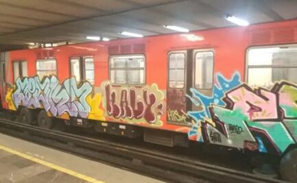 Tras reanudar servicio por incendio, grafitean trenes de la Línea 6 del Metro