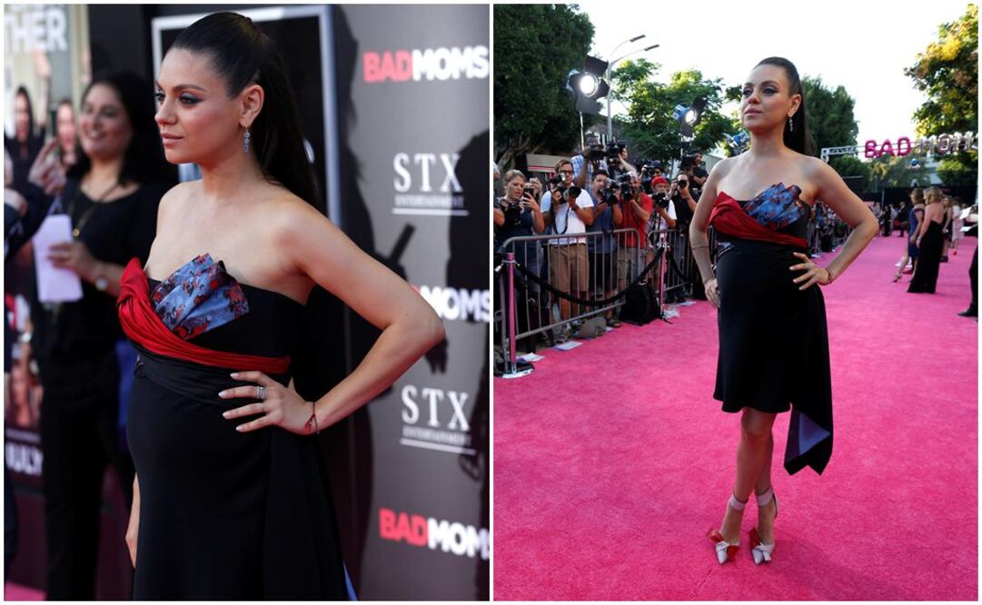 La actriz lució su embarazo en la alfombra roja de "Bad Moms". FOTO: Reuters