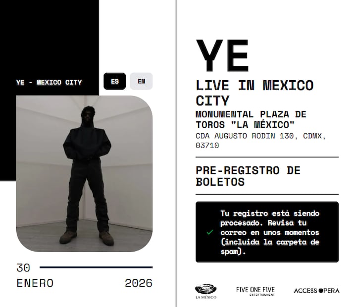 Registro para los boletos del concierto de Kanye West en la Plaza de Toros en CDMX. Foto: Captura de pantalla