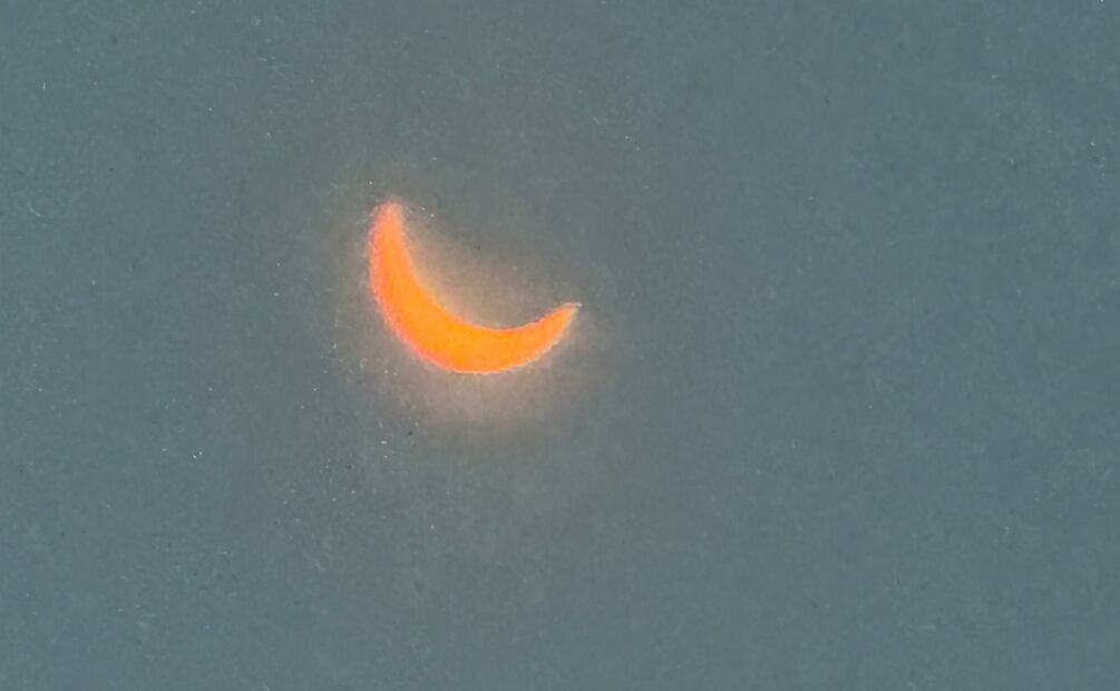 Eclipse solar en Apatzingán, Michoacán. Foto: Cortesía de Carlos Ortíz