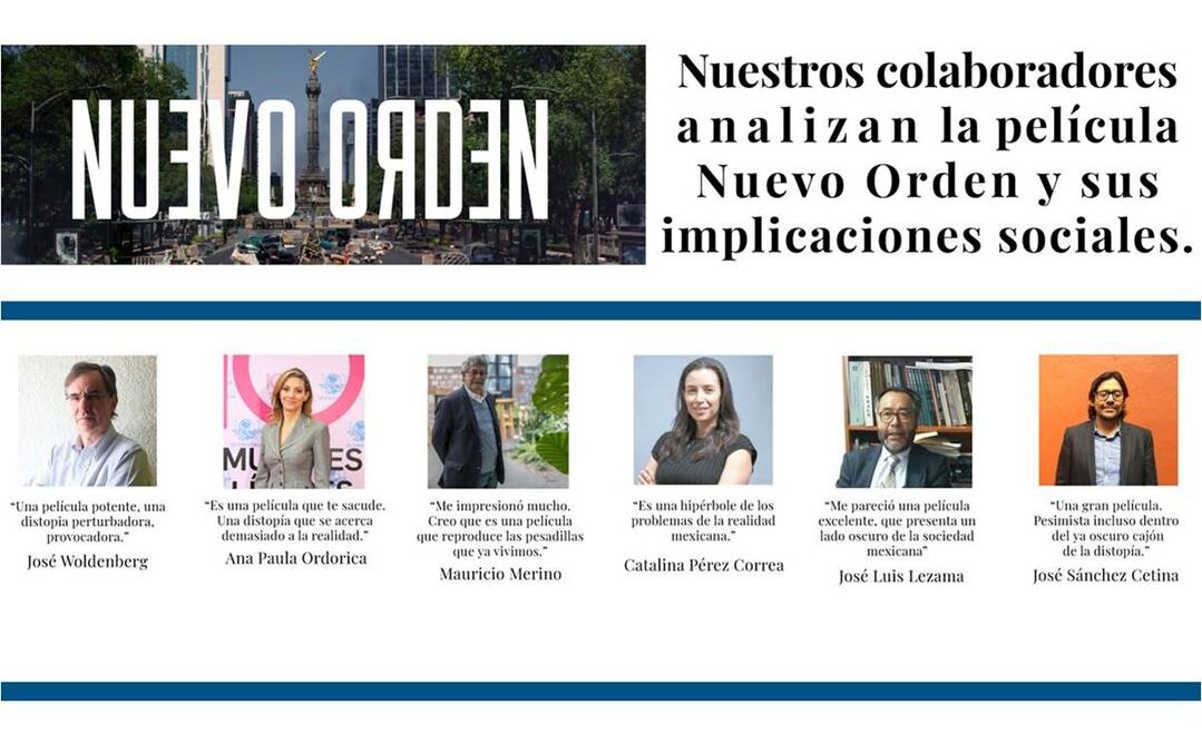 Colaboradores de EL UNIVERSAL ven “provocación” y “fuerte crítica” en la cinta Nuevo Orden