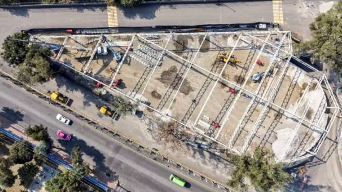 Esta sería la nueva estación del trolebús para mejor movilidad en las inmediaciones del Estadio Azteca. Foto: Especial
