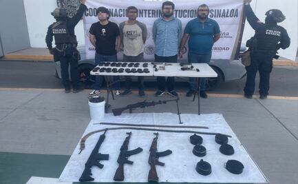 Detienen a cinco en Angostura, Sinaloa; aseguraron armas, cargadores y un vehículo robado