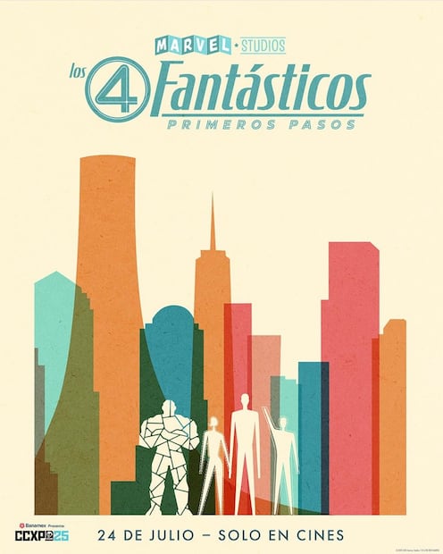 Póster de la nueva película de Los 4 Fantásticos. Foto: Marvel Latinoamérica