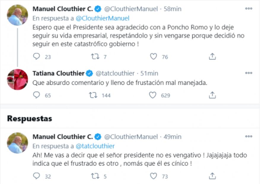 Chocan Tatiana y Manuel Clouthier por salida de Romo de la Oficina de la Presidencia 