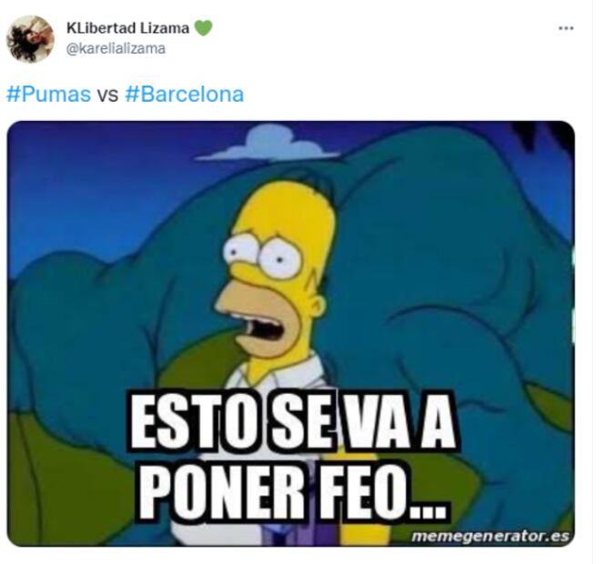 Los memes de la derrota de Pumas ante el Barcelona