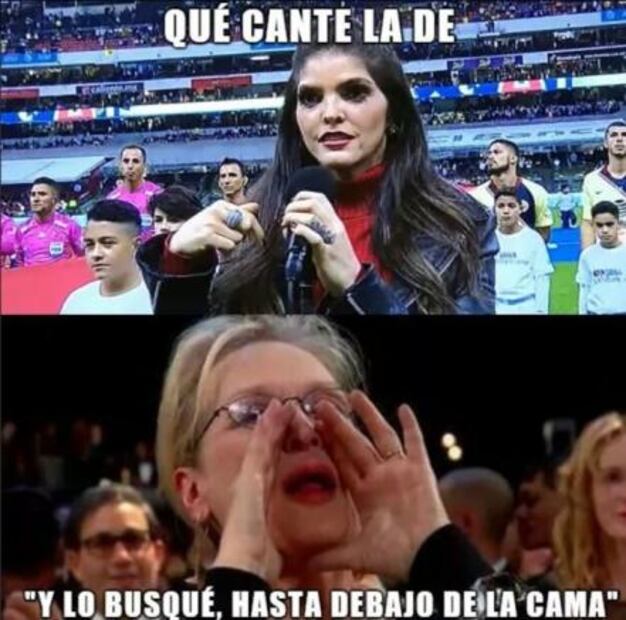 Ana Bárbara "cruzazulea" en final de Liga MX