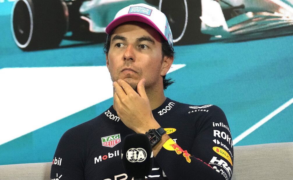 Checo Pérez en conferencia de prensa - Foto: AP