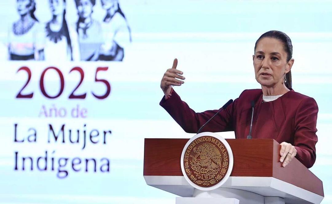 Claudia Sheinbaum, presidenta de México, durante la mañanera del 12 de mayo del 2025 en Palacio Nacional. Foto: Berenice Fregoso / EL UNIVERSAL