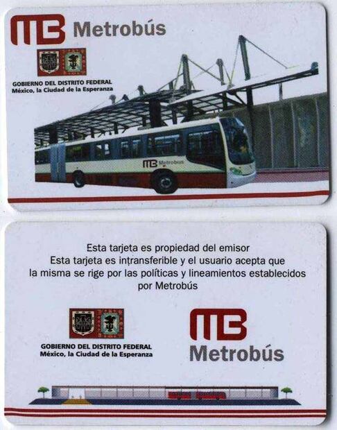 La primer tarjeta emitida para utilizar el servicio de metrobus ya es una pieza de colección por la historia que posee. En su diseño se puede observarel escudo del Gobierno del Distrito Federal que se utilizaba en aquellos años. Foto: Estpecial.