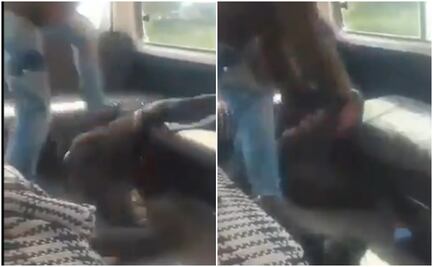 Pasajeros identifican a supuesto ladrón y lo golpean arriba de combi en Zumpango, Edomex