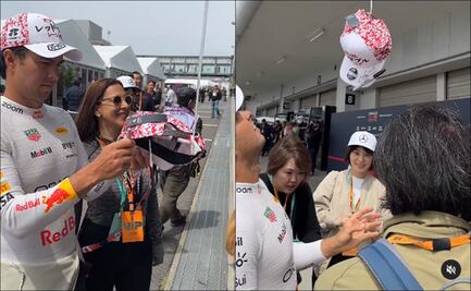 El ingenioso "invento" de un aficionado en Japón para conseguir el autógrafo de Checo Pérez