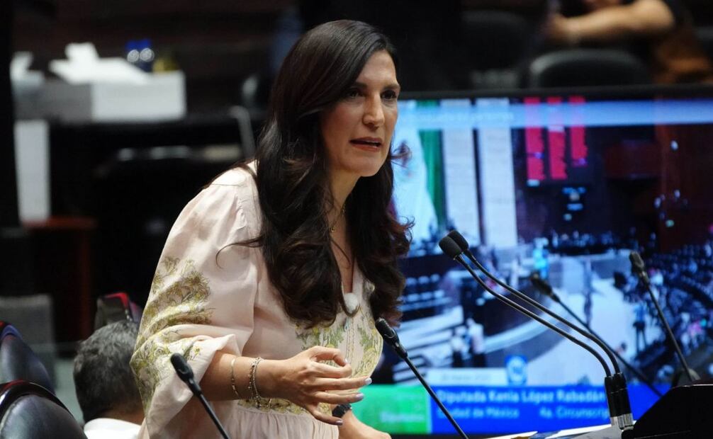 La diputada panista Kenia López Rabadán hizo uso de la tribuna el pasado 26 de marzo de 2025 en la Cámara de Diputados. Foto: Galo Cañas/ Cuartoscuro
