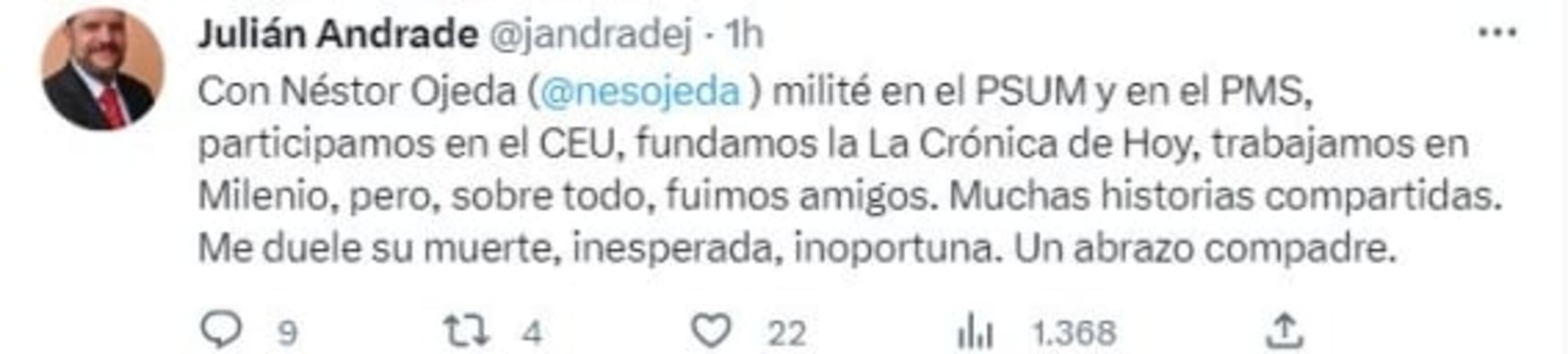 Fallece el periodista Néstor Ojeda
