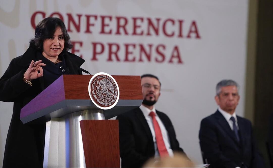 Conferencia de prensa de Irma Eréndira Sandoval secretaria de la función pública. FOTO IVÁN STEPHENS EL UNIVERSAL