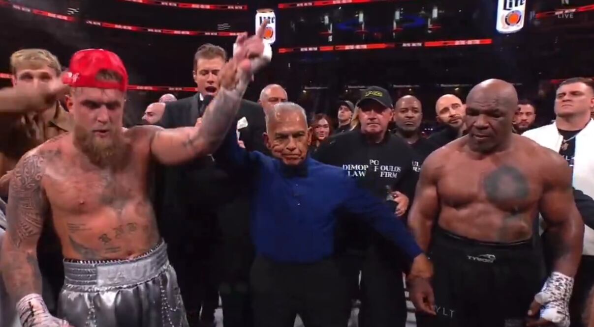 FOTO: ESPECIAL - Jake Paul derrota por decisión unánime a Mike Tyson en pelea de exhibición