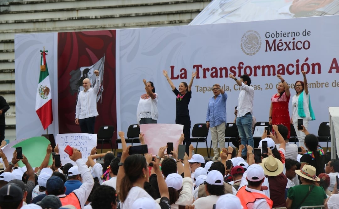 Presidenta Claudia Sheinbaum durante su gira en Chiapas (20/09/2025). Foto: Especial