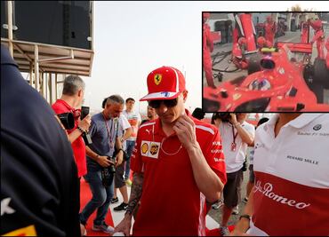 Kimi Raikkonen atropella a uno de sus mecánicos en el GP de Bahréin