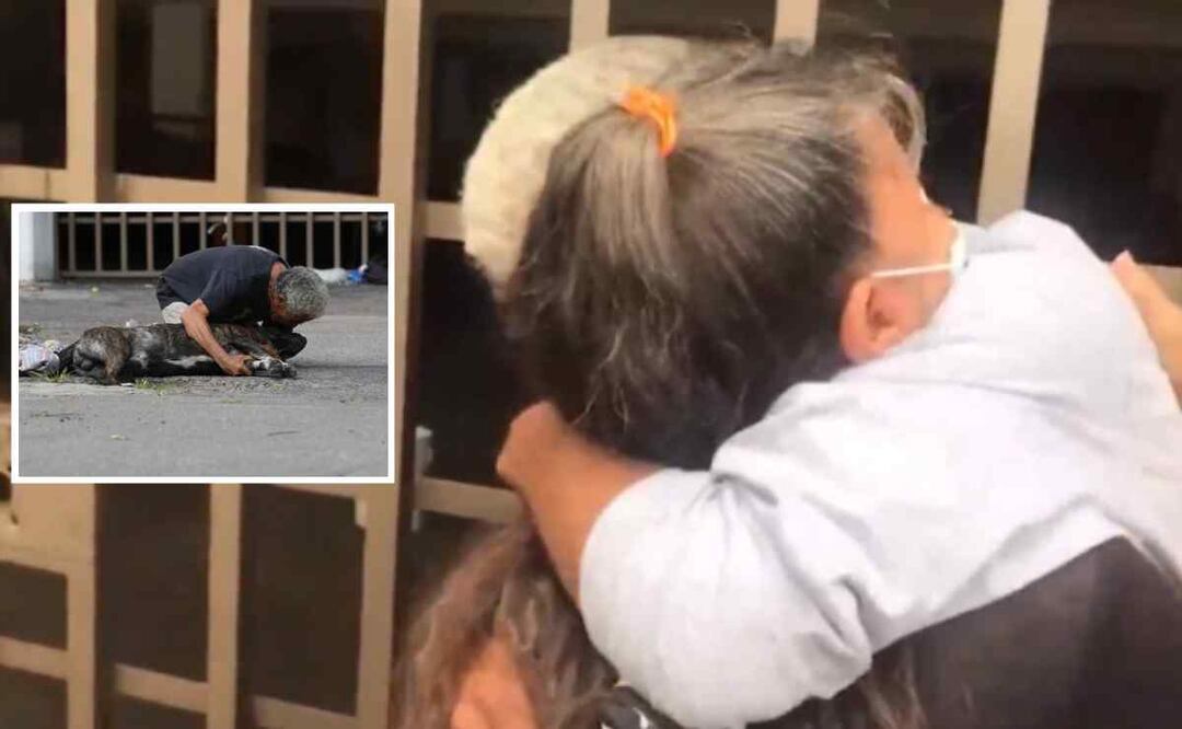 Dueño del perro Zeus se rencuentra con su hermana tras 13 años de no verla. Foto: Francisco Rodríguez/El Universal