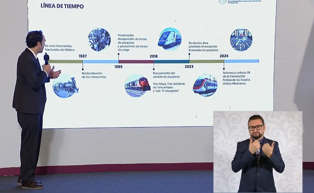 Andrés Lajous en La mañanera del Pueblo del 9 de octubre. Foto: captura de pantalla