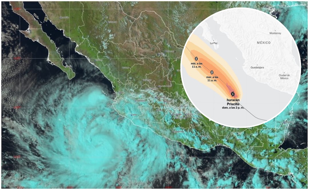 Huracán Priscilla: esta es la trayectoria del fenómeno meteorológico en México. Foto: SMN Redes Sociales / The New York Times