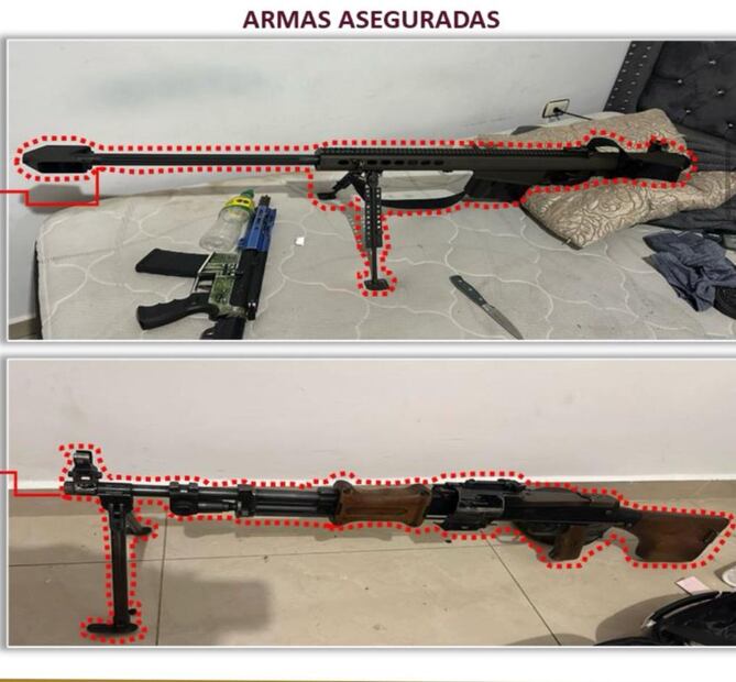 Armas largas confiscadas en Cualiacán, Sinaloa. Foto: Especial