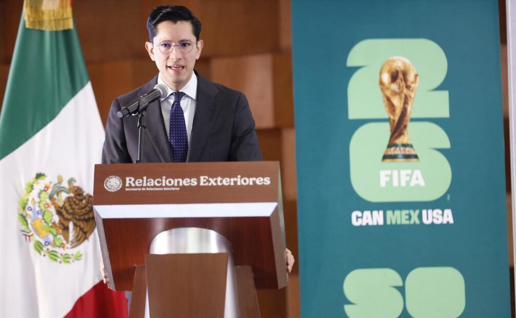 El subsecretario para América del Norte, Roberto Velasco, participó en la inauguración de la Primera Sesión para Embajadas sobre el Mundial 2026 en México este jueves 13 de noviembre de 2025. Foto: Especial