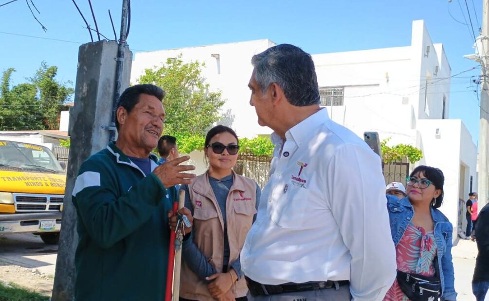 Américo Villarreal recorre zonas afectadas por inundaciones en Tamaulipas (12/04/2025). Foto: Sandra Tovar / EL UNIVERSAL