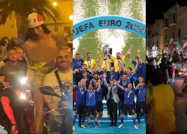 Desenfrenada celebración por el título de Italia en la Euro; desnudos, explosiones y accidentes