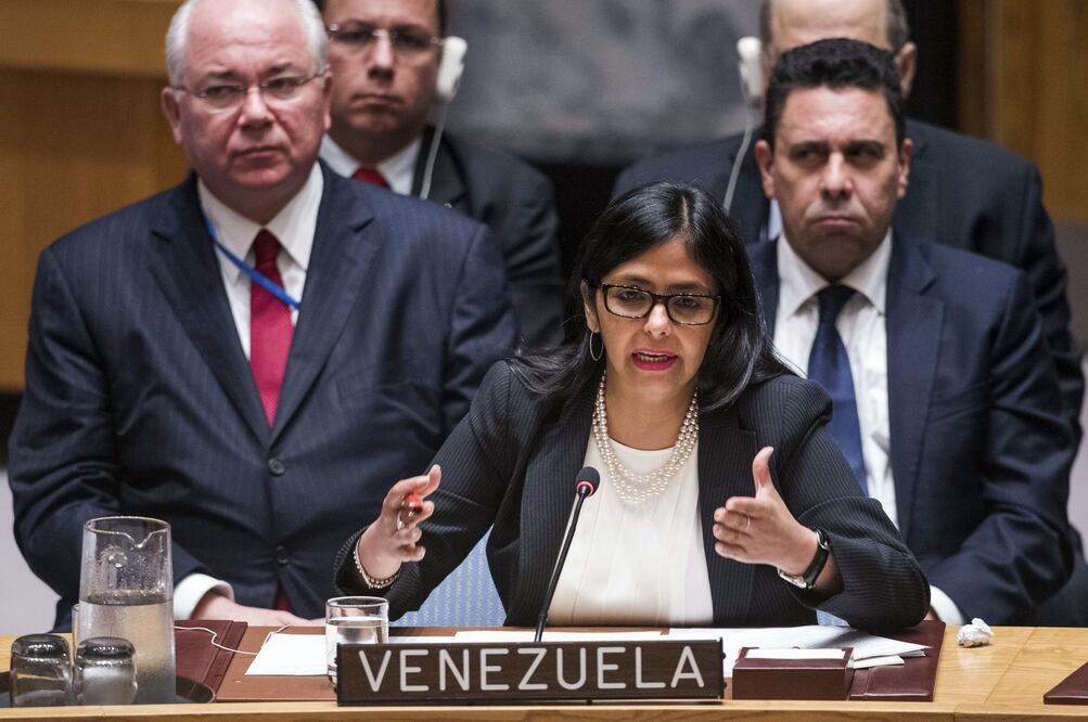 La ministra de Relaciones Exteriores de Venezuela, Delcy Rodríguez, participa en la reunión de alto nivel del Consejo de Seguridad de la ONU (Foto: Xinhua)