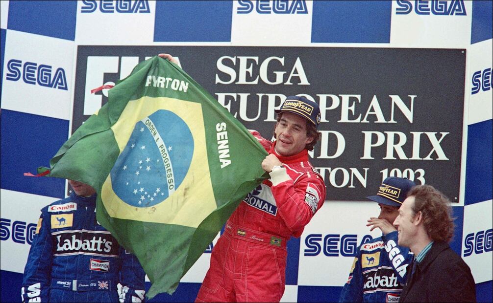 Ayrton Senna en el Gran Premio de Europa en 1993 - Foto: AFP